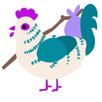 A cream and sea chicken with a half-bar pattern