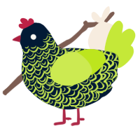 A tumblr and lime chicken with a double-lace pattern