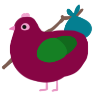 A maroon and leaf chicken