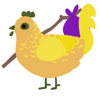 A honey and yellow chicken with a half-lace pattern