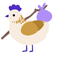 A cream and gold chicken with a neck-speckle pattern