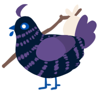 A tumblr and overcast chicken with a bar pattern