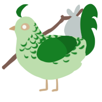 A gluppy and leaf chicken with a half-lace pattern