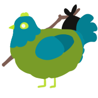 A chartreuse and sea chicken with a head pattern