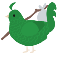 A viridian chicken with a lace pattern