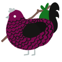 Taffeta, a wine and black chicken with a lace pattern