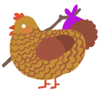 A gold and russet chicken with a lace pattern