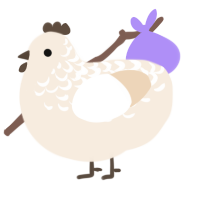 A cream chicken with a half-lace pattern