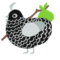 A black and silver chicken with a lace pattern