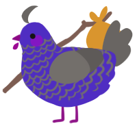 A indigo and grey chicken with a lace pattern