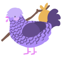 A lilac and overcast chicken with a lace pattern