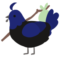 A sable and navy chicken with a head pattern