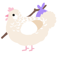 A cream chicken with a half-lace pattern