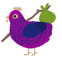 A plum and navy chicken with a lace pattern