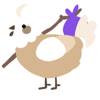 A beige and cream chicken with a head pattern