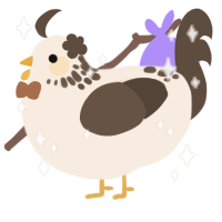 A cream and bark chicken with a neck-speckle pattern