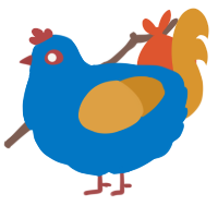 A sapphire and orange chicken
