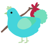 A aqua and mint chicken