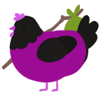 A plum and sable chicken with a head pattern