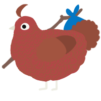 A red and russet chicken with a double-lace pattern