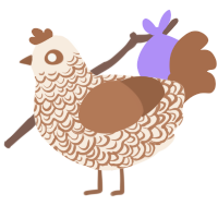 A cream and brown chicken with a double-lace pattern
