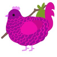 A plum and fuchsia chicken with a lace pattern