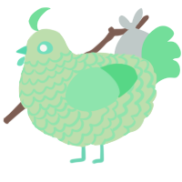 A gluppy and spring chicken with a lace pattern