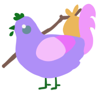 A lilac and lavender chicken