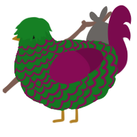A leaf and wine chicken with a lace pattern