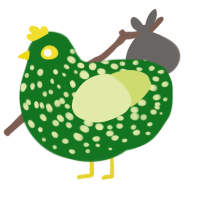 A leaf and lemon chicken with a speckle pattern