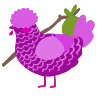 A plum and orchid chicken with a lace pattern