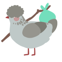 A silver and ash chicken with a neck-speckle pattern