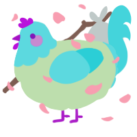 A gluppy and aqua chicken with a head pattern