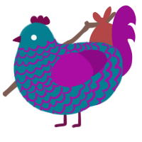 A sea and plum chicken with a lace pattern