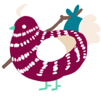 A maroon and cream chicken with a bar pattern
