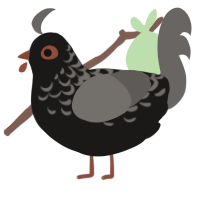 A sable and grey chicken with a half-lace pattern