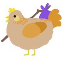 A beige and orange chicken with a neck-speckle pattern