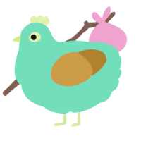 A mint and gold chicken