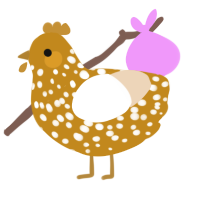 A ochre and cream chicken with a speckle pattern