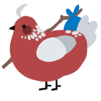 A red and mist chicken with a neck-speckle pattern