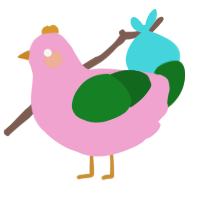 A pink and leaf chicken