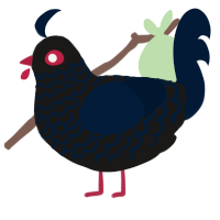 A sable and tumblr chicken with a lace pattern