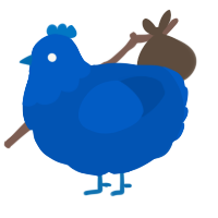 A ultramarine chicken with a head pattern