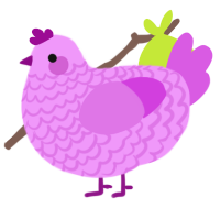 A lavender and orchid chicken with a lace pattern