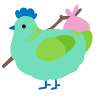 A mint and grass chicken with a neck-band pattern