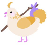 A cream and honey chicken with a neck-speckle pattern