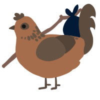 A brown and bark chicken with a neck-speckle pattern