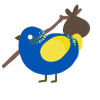 A ultramarine and yellow chicken with a neck-band pattern