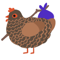 A bark and brown chicken with a lace pattern