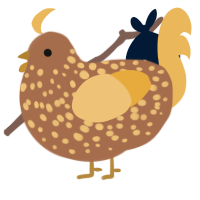 A brown and honey chicken with a speckle pattern